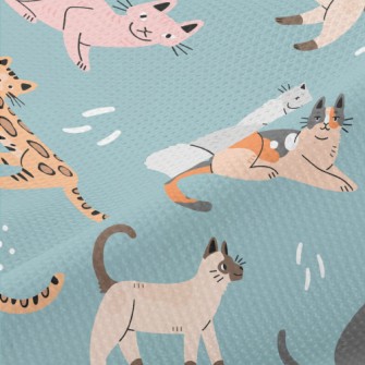 Hand Drawn Elegant House Cat Piqué