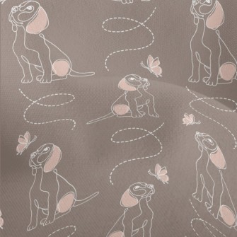 Beagle Watching Butterflies Lightweight Performance Linen