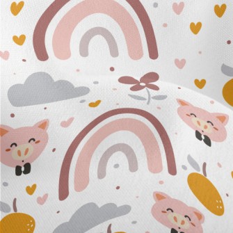 Cartoon Happy Pig Lightweight Performance Linen