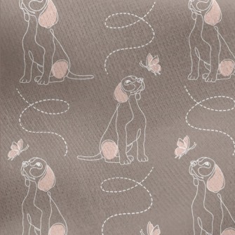 Beagle Watching Butterflies Jersey Backed Fleece