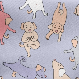 Delicate Puppy Doing Yoga Jersey Backed Fleece