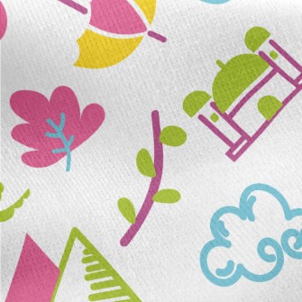 Colorful Travel Around The Wor Jersey Backed Fleece