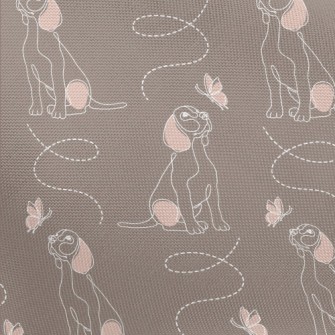 Beagle Watching Butterflies Pongee