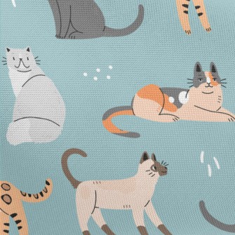 Hand Drawn Elegant House Cat Pongee
