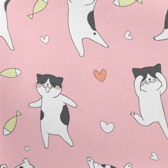 Happy Cat Dancing Pongee