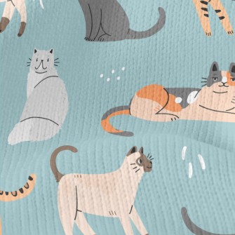 Hand Drawn Elegant House Cat Stretch Jersey