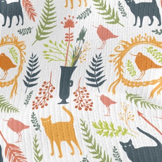 Colored Garden Silhouette Stretch Jersey