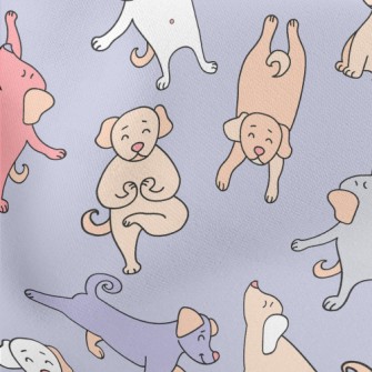 Delicate Puppy Doing Yoga Lightweight Cotton Poplin