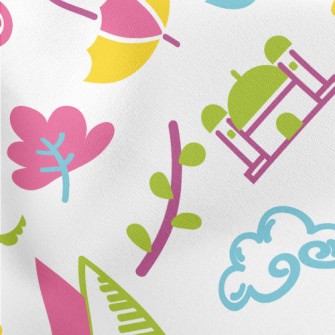 Colorful Travel Around The Wor Lightweight Cotton Poplin