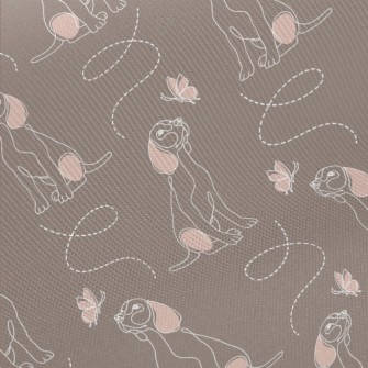 Beagle Watching Butterflies Midweight Cotton Poplin