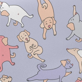 Delicate Puppy Doing Yoga Midweight Cotton Poplin