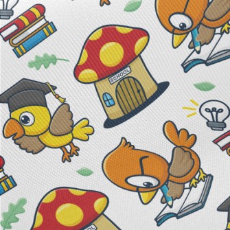 Smart Bird Goes To School Midweight Cotton Poplin
