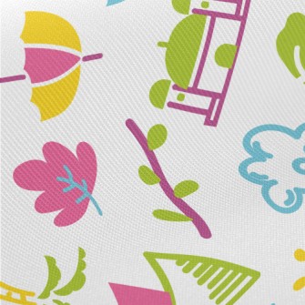 Colorful Travel Around The Wor Midweight Cotton Poplin