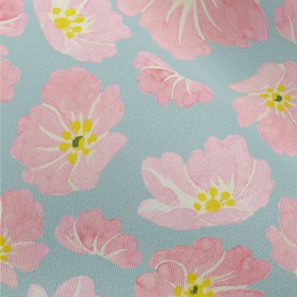 Watercolor Pink Flowers Chiffon