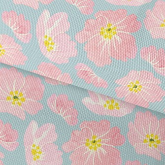 Watercolor Pink Flowers Waterproof Oxford