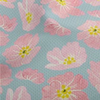 Watercolor Pink Flowers Athletic Mesh Flat Back