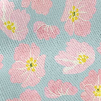 Watercolor Pink Flowers Standard Corduroy