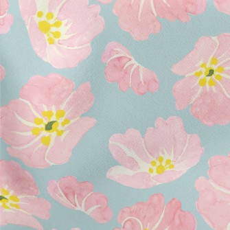 Watercolor Pink Flowers Stretch Ponte
