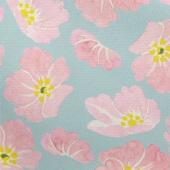 Watercolor Pink Flowers Pongee