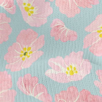 Watercolor Pink Flowers Stretch Jersey