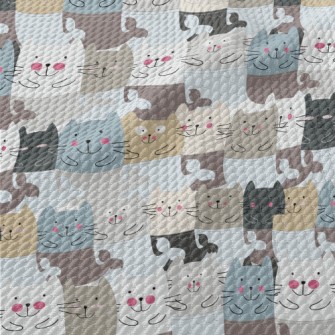 Clumsy And Silly Mermaid Cat Birdseye Piqué