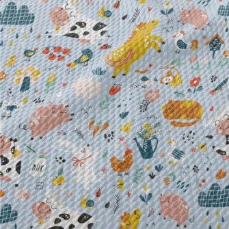 Happy Jumping Animals Birdseye Piqué