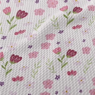 Simple Texture Flowers Birdseye Piqué