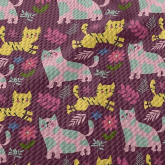 Cats With Different Patterns Birdseye Piqué