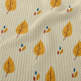 Simple Color Leaves Birdseye Piqué