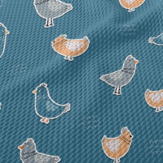 3D Children&#39;s Various Bird Birdseye Piqué