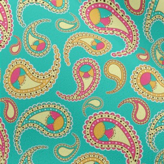Colorful Paisley Flowers Chiffon
