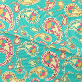 Colorful Paisley Flowers Waterproof Oxford