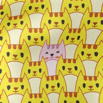 There Is A Pink Cat Among Yell Waterproof Canvas