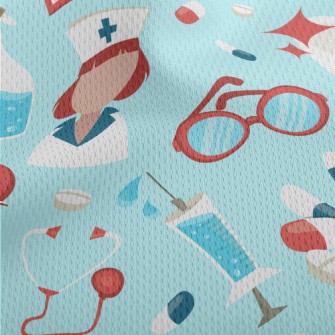 Medical Profession Pattern Athletic Mesh Flat Back