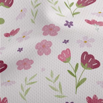 Simple Texture Flowers Athletic Mesh Flat Back