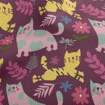 Cats With Different Patterns Athletic Mesh Flat Back