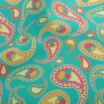 Colorful Paisley Flowers Athletic Mesh Flat Back
