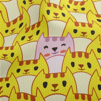 There Is A Pink Cat Among Yell Athletic Mesh Flat Back