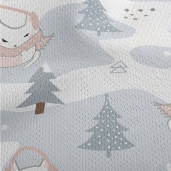 Cold Winter Scarf Cat Athletic Mesh Flat Back