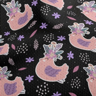Bird Wearing A Wreath Athletic Mesh Flat Back