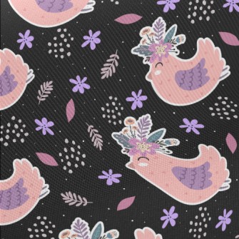 Bird Wearing A Wreath Twill