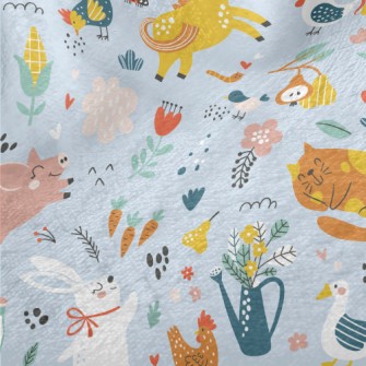 Happy Jumping Animals Minky