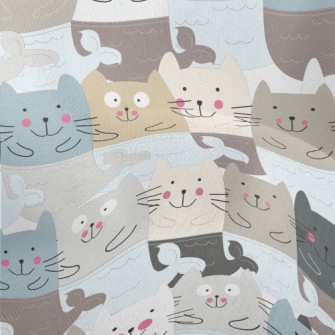 Clumsy And Silly Mermaid Cat Lightweight Performance Linen