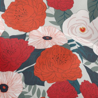 Exquisite And Stunning Flowers Lightweight Performance Linen