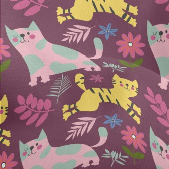 Cats With Different Patterns Lightweight Performance Linen