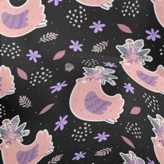 Bird Wearing A Wreath Lightweight Performance Linen