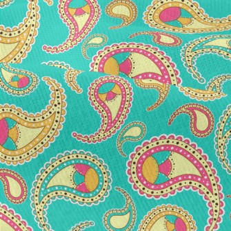 Colorful Paisley Flowers Modern Jersey