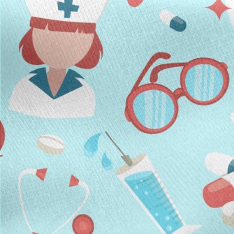 Medical Profession Pattern Jersey Backed Fleece
