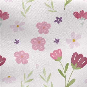 Simple Texture Flowers Jersey Backed Fleece