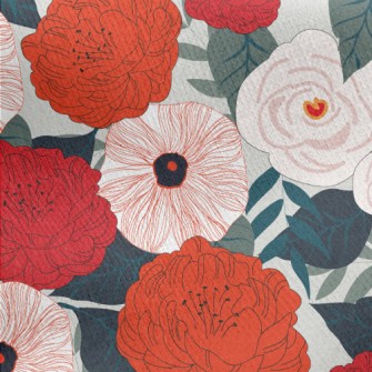 Exquisite And Stunning Flowers Jersey Backed Fleece